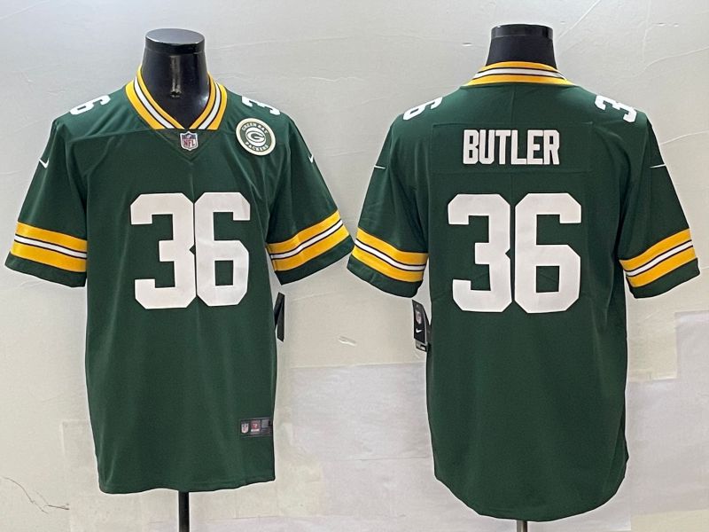 Men Green Bay Packers #36 Butler Green Second generation 2025 Nike Limited NFL Jersey style 1